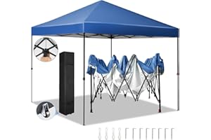 Tooluck pavillon 3x3 faltbar faltpavillon wasserdicht stabil winterfest, UV-Schutz 50+, 3 höhenverstellbares Partyzelt, 210D 