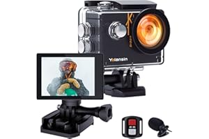 Yolansin Action Camera 4K 60FPS 20MP WiFi 40m Waterproof Underwater Camera ICE Sports Camera with 170° Wide Angle HD DV Camcorder with 2.4g Remote Control Helmet Camera