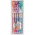 Depesche 12743 TOPModel-Set Transparent Gel Pouch with Press Stud Closure, 5 Glitter Coloured Pencils for Writing and Decorating, Multicolour, One Size