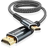 BLACKSYNCZE Câble USB C vers HDMI 4K 2M, [Compatible Thunderbolt 3] Câble USB Type C vers HDMI, Nylon 60Hz Cable HDMI USB C p