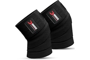 DMOOSE FITNESS DMoose Genouillère Bandage Musculation Rolls à Compression élastique pour améliorer Vos Exercices Powerlifting, Weightlifting et Crossfit
