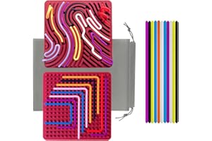 GOUJFOL Sensory Activity Board, Giochi Antistress Silicone Fidget Toys, Giocattolo Sensoriali per Autismo e ADHD, Regalo Compleanno Anti Ansia Gadget per Bambini e Adulti (Rosso)