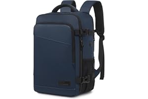 Yankony Mochila Viaje Cabina Avion 40x20x25 para Ryanair Travel Backpack 20L con Compartimiento para Portátil de 14 Pulgadas Impermeable y Antirrobo Equipaje De Mano Hombre Mujer, Azul Oscuro