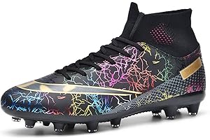 AMLCWZ Men's Football Shoes Artificial Turf Children's Professional high top Football Shoes Boys' Football Playing Shoes Outdoor Sports Training Shoes Indoor Football Shoes Spikes Shoes