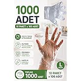 Kalbi Ticaret Şeffaf Eldiven 1000 Adet Hışır Poşet Eldiven Kullan At Tek Kullanımlık Eldiven