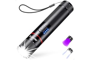 Lampe Torche LED/Torche UV 2 en 1,Laitver Lampe de Poche Rechargeable Ultra Puissante avec 395nm Ultraviolette Noire-6 Modes, Zoomable, Étanche, Longue Durée pour Éclairage, Détecteur d'urine Animaux