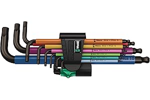 Wera, 950 SPKL/9 SM N Multicolour Assortimento di chiavi a L, metriche, BlackLaser, 9 pezzi