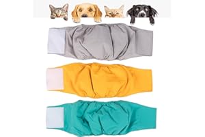 Rawhui Waschbare Hundewindeln für Rüden Inkontinenz Rüdenwindel Wiederverwendbare Hunde Rüdenbinde Hundepampers für Hündin, 3-er Pack (XS, A)