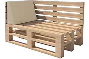 ‎CHILLY PILLEY chilly pilley Palettenkissen Gartenkissen Palettenauflage Palettenpolster Indoor Outdoor Waschbar Abnehmbar Sitzkissen Rückenkissen (Seitenkissen 60x40x10/20, Creme)