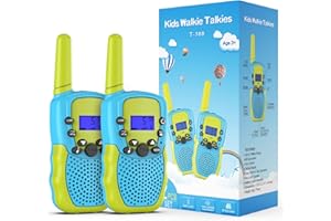 Kearui Jouet Garcon 3-12 Ans, Talkies Walkies Enfants Radio à 2 Voies avec 8 Canaux, Lampe de Poche LCD Rétro-éclairée, Gamme de 3 Miles pour Aventures Extérieures, Camping, Randonnée