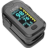 LPOW Pulse Oximeter Fingertip, Blood Oxygen Saturation Monitor for Pulse Rate, Heart Rate Monitor and SpO2 Levels with OLED S