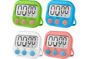 ZUOQIANG 4 Piezas Temporizador Cocina, Temporizador Niños, Temporizador Digital, Timer de Aula, Colorido Temporizador, Time Timer para Ejercicio,Trabajar,Estudio, Horno