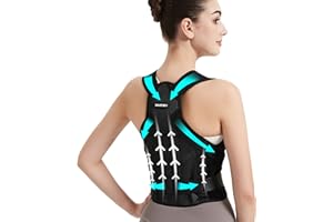SHAPERKY Posture Corrector for Women for Support: Back Brace for Full Back Support - Adjustable Shoulder Straightener for Women and Men (Black, S)