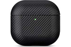 Haobobro [Karbonfaser Textur] kompatibel mit AirPods 4 Hülle Case 2024 - Handgefertigt für AirPods 4. Generation Hülle - Stoßdämpfende Schutzhülle mit Premium Finish - Schwarz