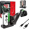 Orzly Nintendo Switch Joy Con Charging Dock, Pro Controller Charging Station, Charge Stand Becomes Charger for Upto 4 JoyCons or Nintendo Switch Pro Controller, USB Power, Type C Cable Included