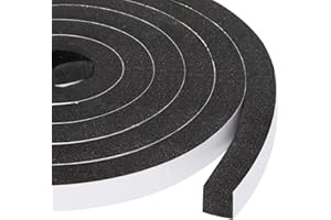 Yotache Joint pour Porte Fenêtre, Joint Isolation en Caoutchouc, Joint de Mousse Adhésive Contre le Froid, Antichoc, 2 Rouleaux 12mm(l) x 12mm(H) x 4m(L), Noir et Blanc (chacun 2m)