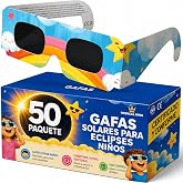 50 Solar Eclipse Glasses ISO 12312-2 Approved - Pack of 6 with 2 Photographic Lenses for Smartphone ISO Approved with CE Cert