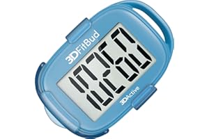 3DActive 3DFitBud Contapassi Semplice Contapassi 3D con Clip E Cordino, Tracker Di Passi Preciso, Ampio Display, Facile Da Usare per Bambini, Uomini, Donne, Adulti, Anziani - A420S - Azul