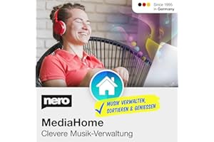 Nero MediaHome Musikverwaltung | Musik sortieren, verwalten & abspielen | Songs automatisch erkennen | Audio-CDs rippen & importieren | Playlists erstellen | Unlimitierte Lizenz | 1 PC | Win 11/10/8/7