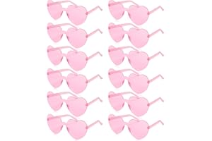 FUNUPUP Occhiali da Sole a Forma di Cuore Occhiali da Festa Senza Montatura per le Donne
