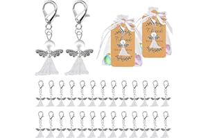 GUOSIYAO Schutzengel Schlüsselanhänger Schutzengel Anhänger 50Stk Engel Anhänger Selber Machen Set Engel Basteln Perlen Set Perlenengel Basteln Set Für DIY Schmuck Basteln Geschenk Hochzeit