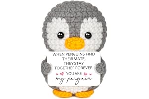 Gleevara Gifts for Her Him, Anniversary for Her - Handmade Crochet Penguin, Christmas Unique Gift for Her, Romantic Birthday Gift for Girlfriend Wife