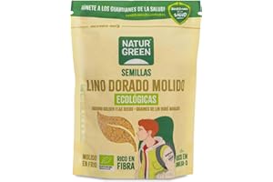NaturGreen Semillas de Lino Dorado Molido Bio 150g | Alto en Fibra y Proteína | Fuente de Omega-3 | Sin Azúcares Añadidos | Superalimento Ecológico | Vegano | Ideal para Smoothies y Yogures