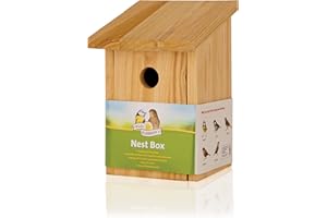 WALTER HARRISONS Walter Harrison's Wooden Wild Bird House Garden Nest Box Standard Front Opening - 32mm Hole