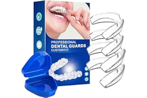 BLHOLIFE Mouth Guard for Teeth Grinding, Mouth Guard for Sleeping 4 Pcs, Night Guard Teeth Grinding Adult & Kids, Sleep Apnea Mouth Guarding, Teeth Whitening Mouth Trays, Reusable Prevent Clenching Bruxism