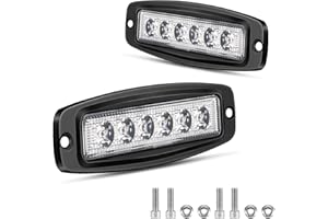 Fxlpower 2 Piezas 18W Luz de Marcha Atrás 12-80V Faros de Trabajo LED, Impermeable IP67 Barra led para Coche, Escalones de un camión, Camioneta, Tractor, 4x4, Motos