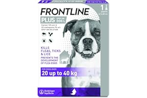 Frontline Plus For Dogs 20 to 40kg - 1 Pipette, Flea And Tick Treatment For Dogs, Frontline Flea Treatment For Dogs, Frontline Spot On For Dogs, Frontline For Dogs