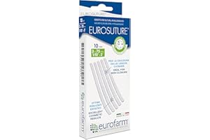 EUROFARM Eurosuture Skin Closure (mm 3 x mm 75) Sterile Suture Strips, Dynamic Adherence and Superior Security for Wounds – 2 envelopes of 5 Strips Each (10 Strips). Made in Italy