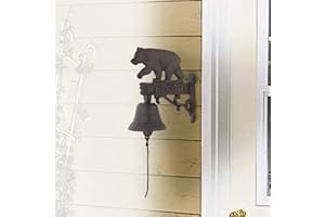 KAVSI Abendessen Glocke Schwerlast Gusseisen Wand Hängende Glocke, Bär Willkommenszeichen dekorative Glocken, antike Türglocke, Innenmauer im Freien Wandglocken für Kirche, Schule