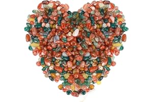 ideayard 1 Ib Tumbled Chips Stone - Natural Crushed Crystal Irregular Shaped Stones for Plants Home Garden Decorative-colorful agate