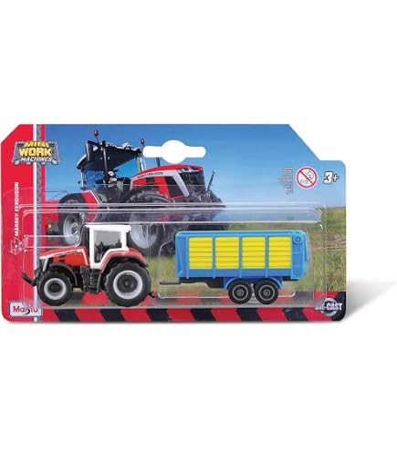Bburago Die-Cast Massey Ferguson 8740S Traktor – Detailgetreues Sammler-Modell Mit Funktionierendem Heber