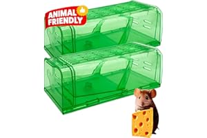 MSR TRAPS Humane Mouse Traps [2 Pack] Non Poisonous-Kids & Pet Friendly Mouse Traps for Indoors- Really Simple- Highly Sensitive Reusable Mousetraps for Mice