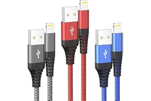 Ofuca iPhone Charger Cable, Lightning Cable 3Pack 6FT/1.8M iPhone Charger Braided Long iPhone Charger Lead USB Fast Charging 