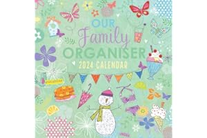ROCHLI 2024 Family Organiser 12" x 12" Square Hanging Wall Calendar. No Plastic. Monthly Weekly and Daily Schedule Planner, Meal Planner, Home Organiser with Five Columns