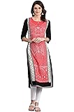 W Women Red Round Neck Printed Kurta (19FEW17390-50984)