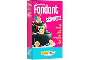 ‎DECOCINO Decocino Fondant, Schwarz, 250 g (1er Pack) - ideal zum Verzieren von Kuchen, Torten, Cupcakes – Palmölfrei & vegan
