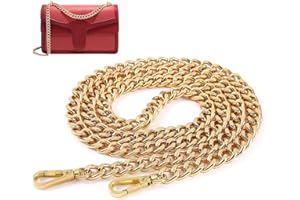 NIANOPKM Taschenkette 120cm Handtaschenketten Flache Kette Tasche Schultergurt Ersatz Kette Gold Metall Schulterriemen für Damen Umhängetasche Geldbörse Handtaschen,handykette gold,taschenkette gold