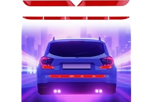 HARIENDNY 7 Pieces Night Visibility Self-Adhesive Reflective Tape, Universal for Car, Strong Reflective Stickers, Red Strong Reflective Strip Stickers, Safety Warning Sticker for Car Boot