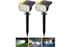 WeBeqer 64 LED Luz Exterior Jardin de Alto Brillo, con Alta Tasa de Conversión Solar, Grado Impermeable IP67 Focos para Césped, Carril, Patio