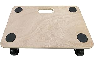 MOVE IT Move-It Platform Dolly With Grip Pads, Heavy-Duty Anti-Slip Transport Roller Trolley For Moving Furniture & Equipment, 180kg Load Capacity, Wooden (45 x 30cm)