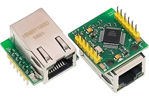 Leikurvo 2 Piezas USR-ES1 W5500 módulo de Red Ethernet SPI a LAN TCP IP STM32 Interfaz, convertidor Ethernet TCP/IP Mod Compatible WIZ820Io Interfaz 3.3V 5V