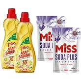 Miss Soda Plus Lavanta Kokulu &Ccedil;amaşır Sodası 500 Gr ve Arap Sabunu 1 lt 4 l&uuml; Set
