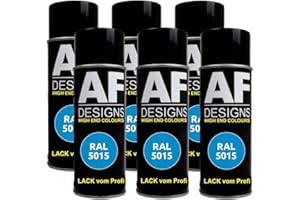 ALEX FLITTNER DESIGNS Lot de 6 bombes de peinture RAL RAL 5015 - Couleur : bleu mat