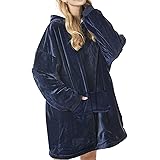 Hoodie Sweatshirt Blanket, Sendowtek Onesize Hoodie Wearable Blanket Super Soft Warm Comfortable Giant Hoody, One Size Fit fo