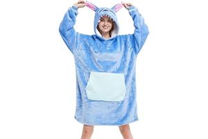 Xinlong Sweats à Capuche Panda Unisexe TV Couvertures Plaid à Manche Chapeau Poches Animal Pyjama Cosplay Wearable Cape