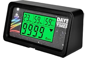 Jayron Retroiluminación Digital Temporizador de Cuenta Regresiva de 9,999 días Gran Pantalla LCD Cuenta Regresiva para Jubilación Boda Vacaciones Evento de Navidad Aula Crucero